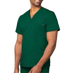 Green Unisex V-Neck Scrub Top Size XXS